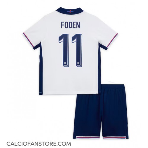 Maglia Calcio Inghilterra Phil Foden #11 Prima Divisa Bambino Europei 2024 Manica Corta (+ pantaloncini)